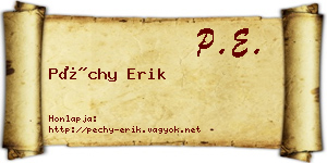 Péchy Erik névjegykártya