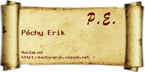 Péchy Erik névjegykártya